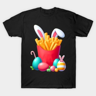 French Fries Easter Egg Hunt Bunny Fast Food T-Shirt